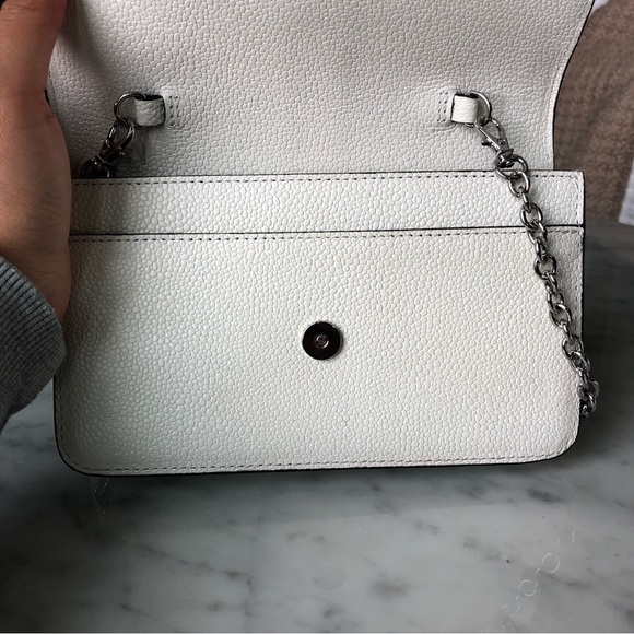 Henri Bendel White Leather Crossbody Handbag with Silver Details - Picture 12 of 15